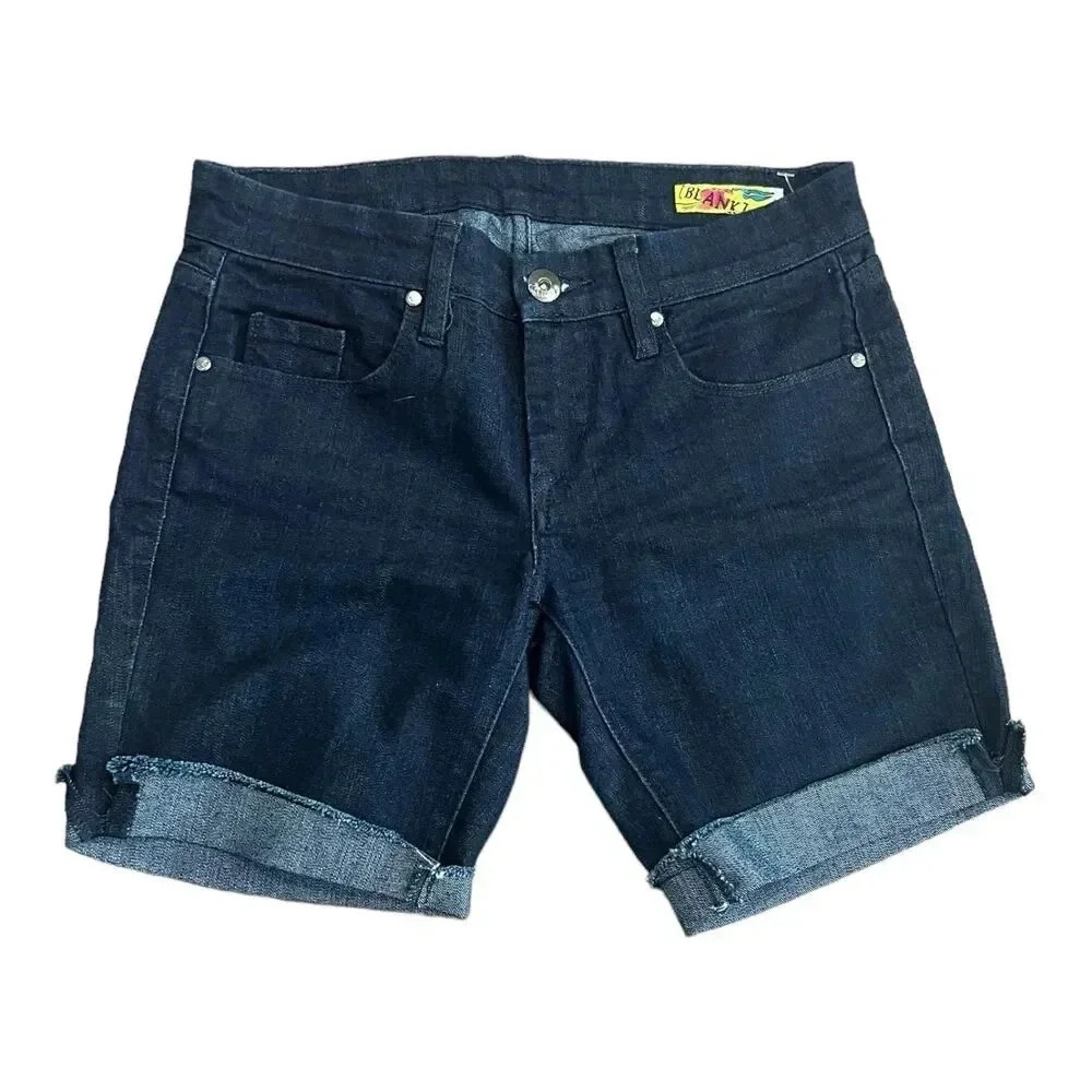 Blank NYC Blue Denim Cuffed Shorts 25